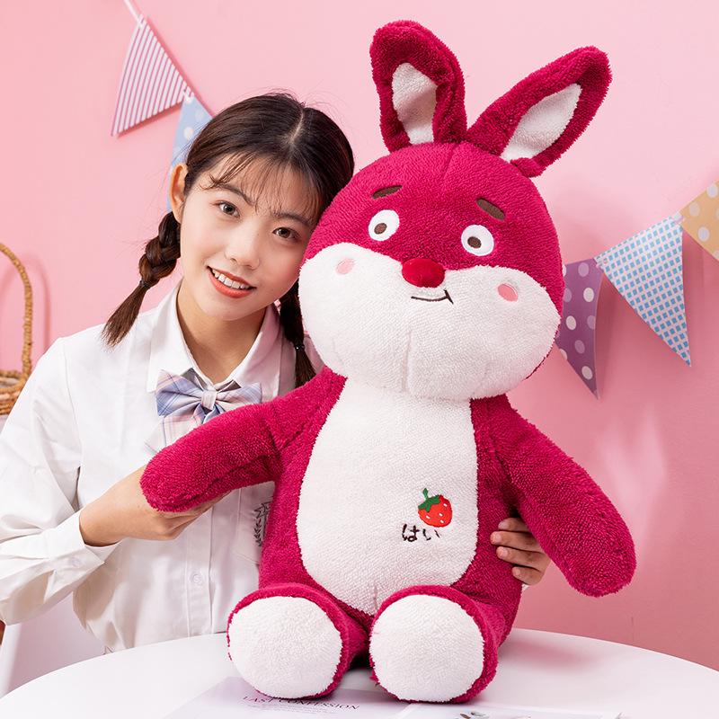 New Strawberry Hug Rabbit Plush Toy Creative Hot Selling Strawberry Rabbit Doll Children's Toy Birthday Gift Plush Rabbit Doll