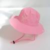 Rosa Schleife Fischerhut für Damen Sommer Breitkrempig Anti-UV Sonnenhut Outdoor Camping Wandern Damen Mädchen Bucket Hats