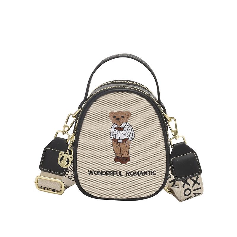 Kiki Bear 2026 Women's Embroidered Bear Crossbody Handbag
