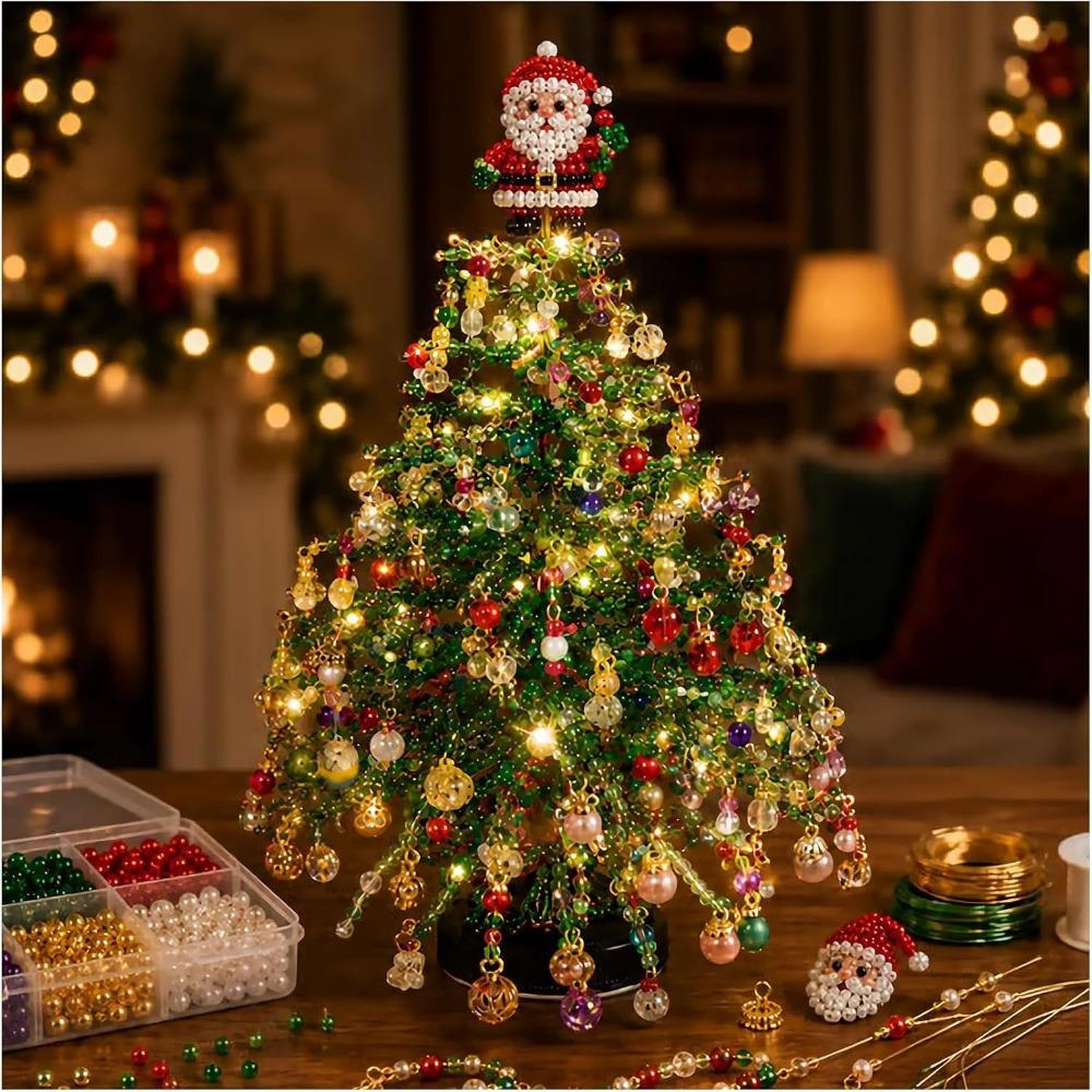 Multi-Color Beads Beaded Christmas Tree Kit Mini Christmas Tree Ornament Halloween Ornament