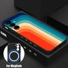 Colorful Stripes Print Case For Samsung Galaxy S26 Ultra S25 FE S24 S23 S22 Plus S21 FE Built-in Metal Plate Magnetic Silicone Cover