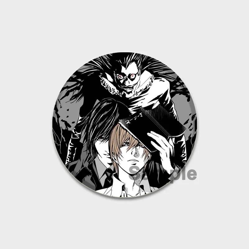 32/44/58MM Japanese Anime Death Note Enamel Pins, Round Brooch, L Killer, Yagami Light, Cosplay Badge, Backpacks Jewelry, Xmas Gifts