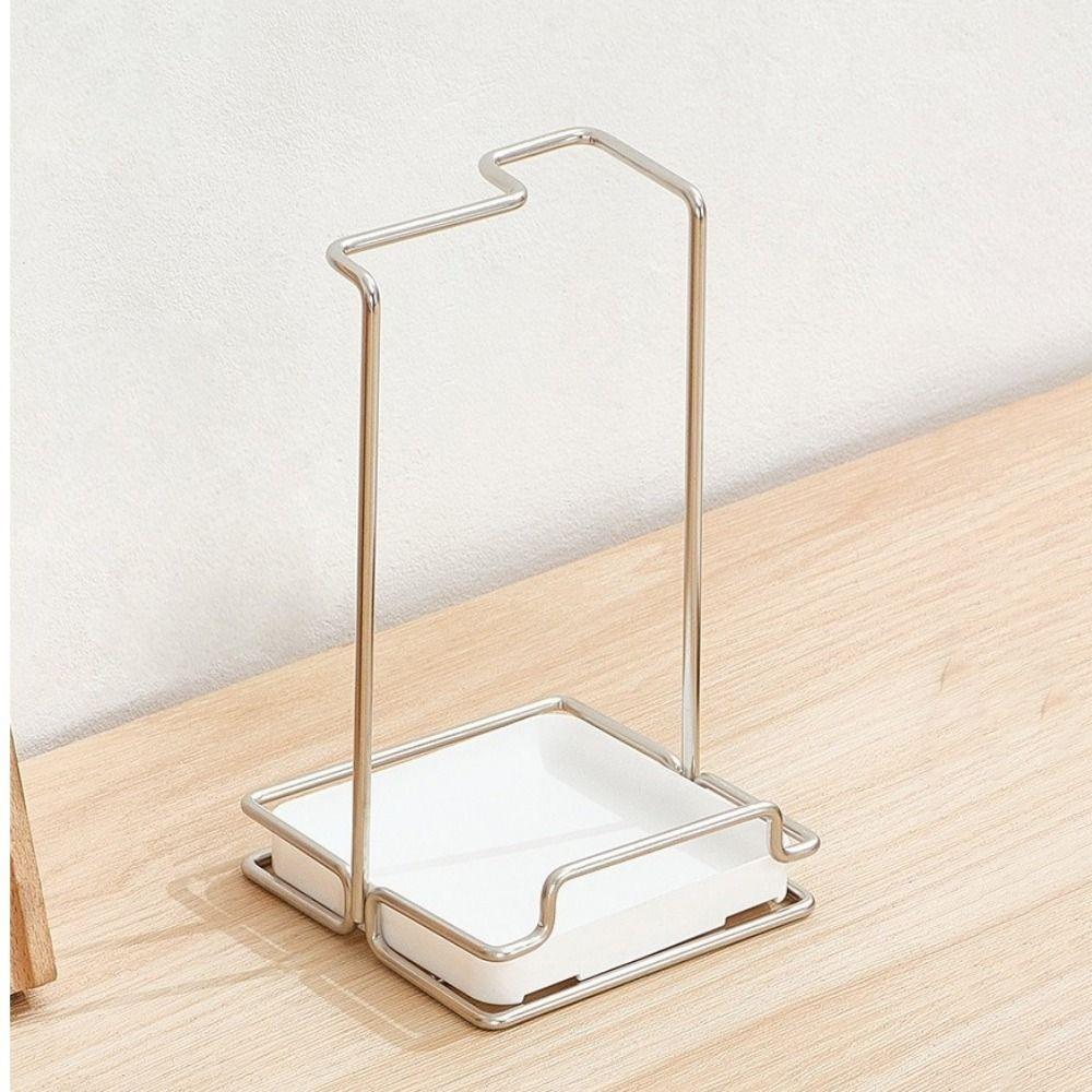 Stainless Steel Pot Lid Rack Non-Tipping Spoon Rest Shelf Modern Spatula Holder  Restaurant