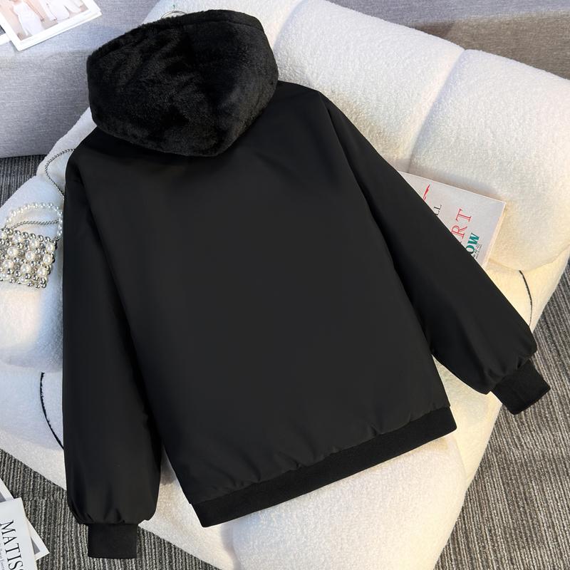 Wear Both Sides Fashion Winter Faux Fur Jackets Woman Parkas Hooded Casual Women's Short Coats