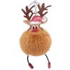 Christmas Deer Keychain Cute Reindeer Pom Pom Keyring Faux Fur Fluffy Plush Ball Charm for Handbag Backpack Purse Accessory