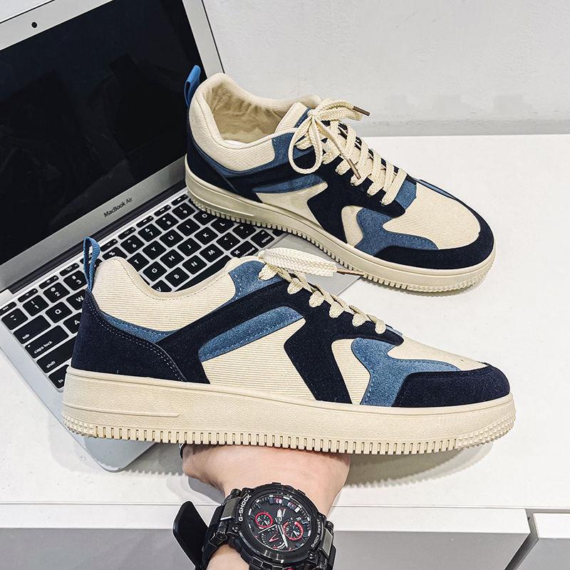 

Мужские парусиновые кеды в корейском стиле 40 синий/бежевый