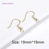 50pcs/Lot 18K Gold Plated Ear Wire With Loop,Brass Erring Hooks Ear Hook DIY Earring Making Accessories Jewelry Making Supplies