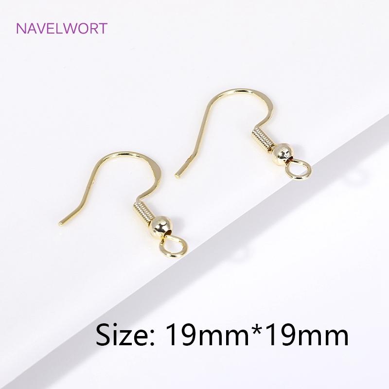 50pcs/Lot 18K Gold Plated Ear Wire With Loop,Brass Erring Hooks Ear Hook DIY Earring Making Accessories Jewelry Making Supplies
