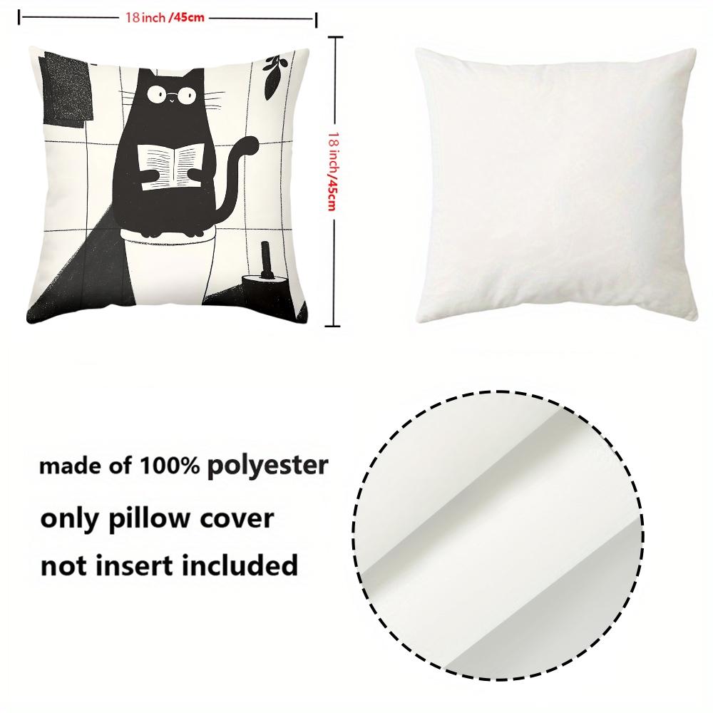 Cute Cat Pattern Throw Pillows for Home Decor Polyester Pillowcase, Sofa Decorative Cushion Cov Headboard Pillow