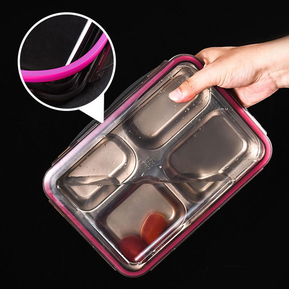 Boîte à déjeuner en acier inoxydable pour adultes Boîte Bento pour enfant Contenant alimentaire pour étudiant