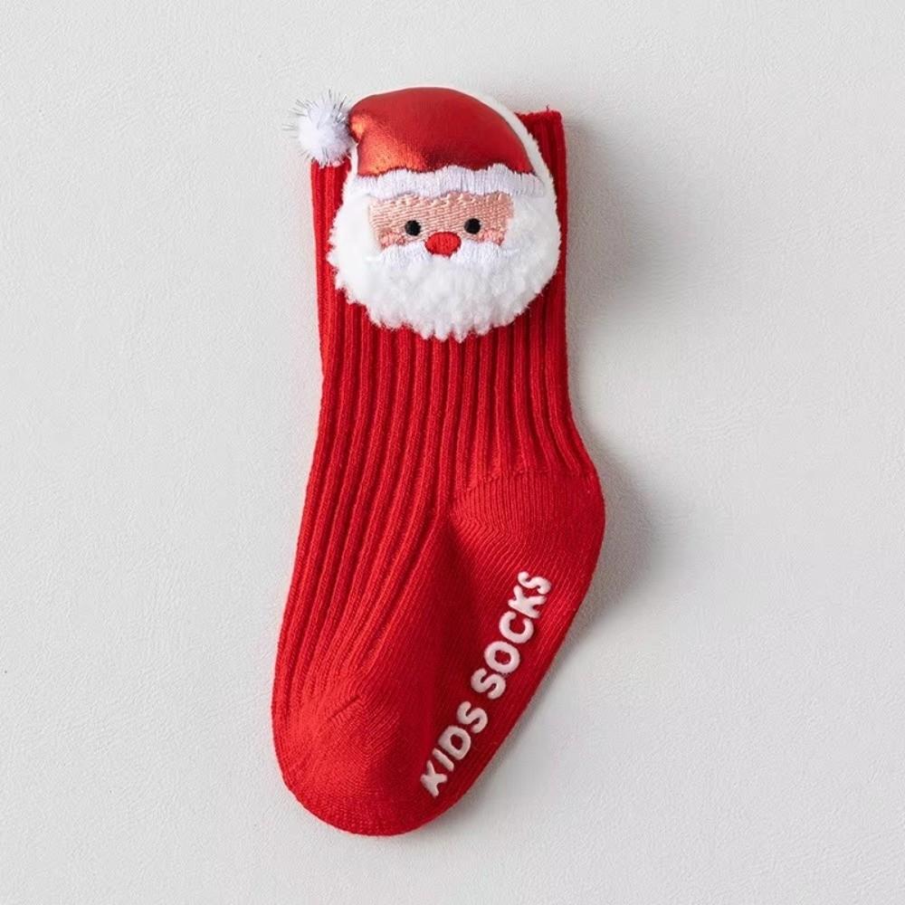 Thick Warm Floor Toddler Socks Red Christmas Tree Snowman Sock Childen Baby Stocking  For Boy Girl