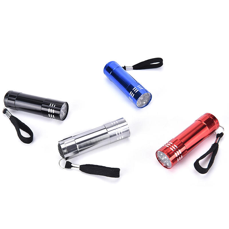 Mini Uv Ultra Violet 9 Led Flashlight Blacklight Light Inspection Lamp Torch