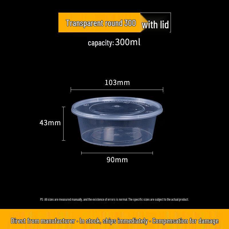 ZISIZ Disposable Round Plastic Takeaway Container