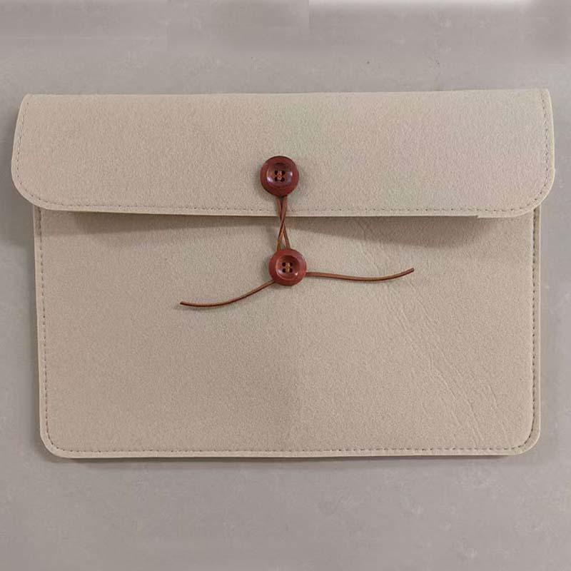 Felt Button-Closure File Bag for Office, Student, Tablet, and Exam Papers - Customizable