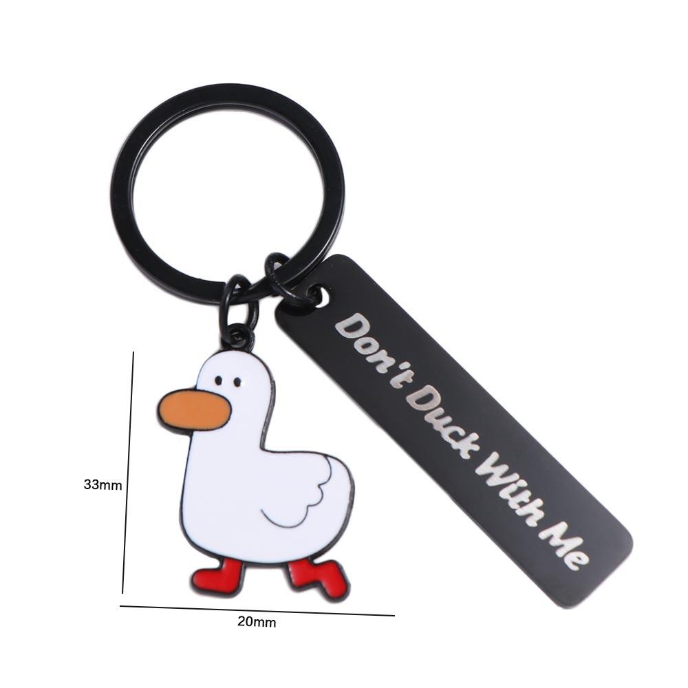 Don’t Duck with Me Ducking Love Keyring Stainless Steel Duck Pendant Duck Keychain  Lover Gift