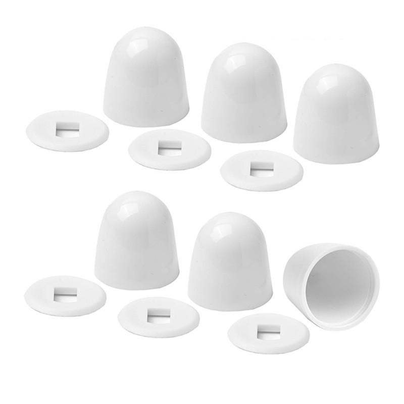 6 Stück Weiße Toilettenschraubenabdeckungen Für Heim-Toilettenzubehör Badezimmerarmatur Verdeckt Badezimmerinstallationsspuren