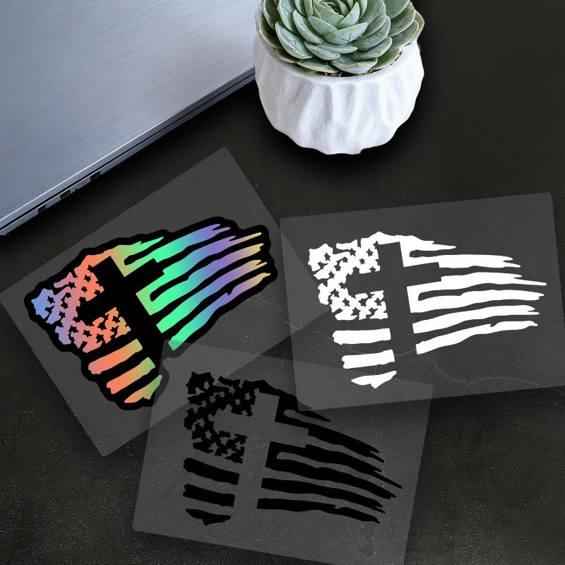 1PC American Flag Cross Motorcycle Sticker Waterproof for Motorcycle Fairings Tailbox Fuel Tank Car Window Scooters Vinyl Decals