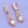 MINTHA Clip Earrings Trendy Rose Gold Color Wedding Daily Fashion Jewelry Cubic Zirconia Geometry Drop Earrings For Women Bridal Geometry Earrings