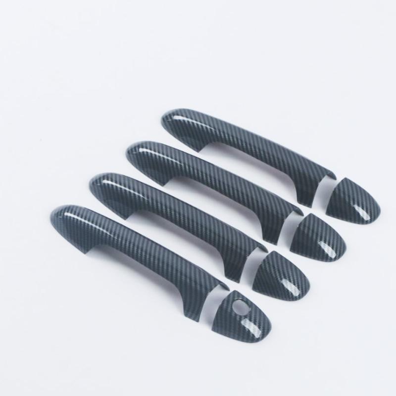 For toyota harrier XU60 2014- black carbon fiber car side smart door handle cover trim 2015 2016 2017 2018 single key hole