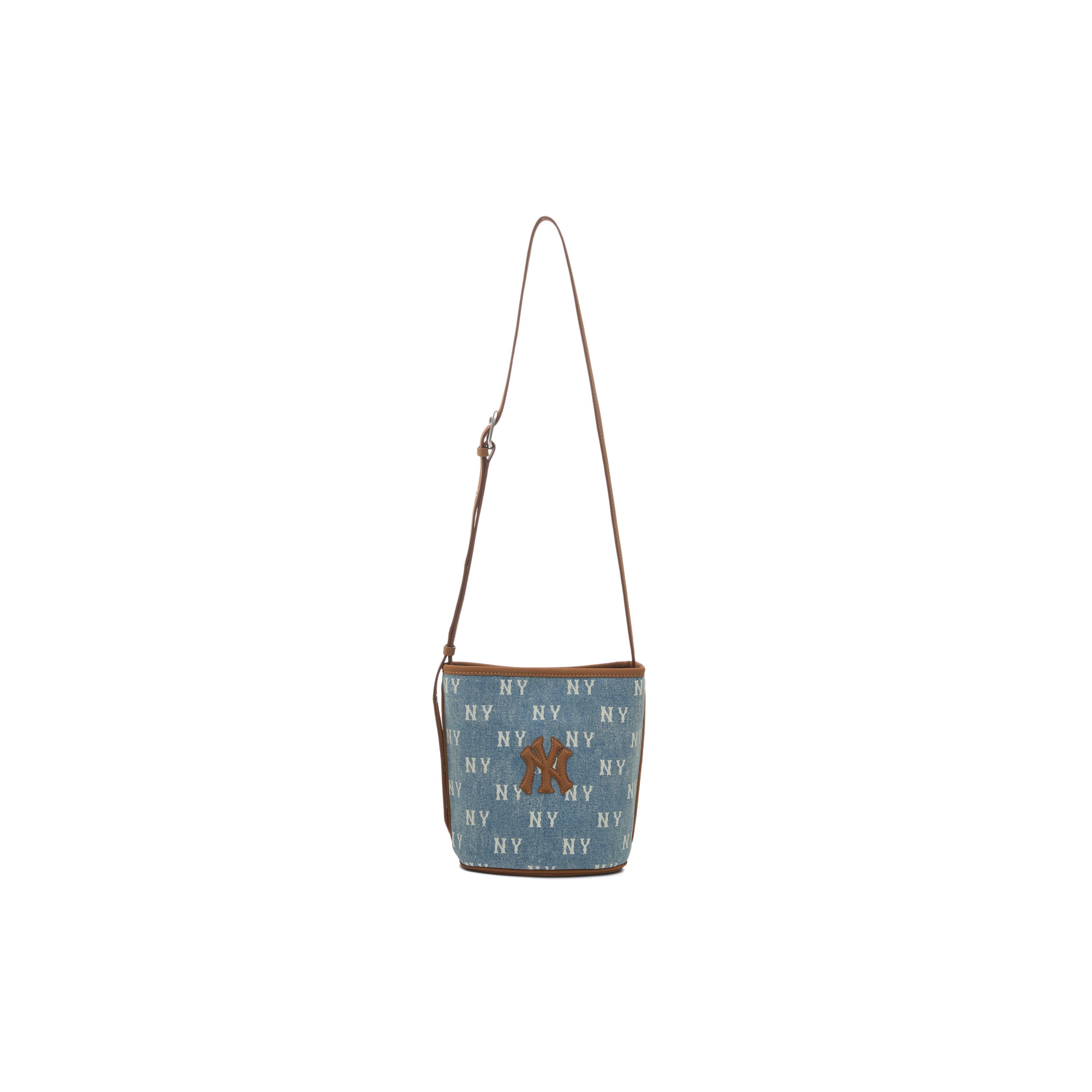 

MLB New York Yankees 25FW Vintage Floral High-End Retro Denim Commuter Bag Women Shoulder Bag Blue 3ABMMV55N-50BLL Basic Set (Bag)