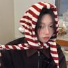 Striped Triangle Scarf Women's Autumn And Winter Knitted Small Scarf Fashionable Warm Versatile Neck Protection Scarf Shawl