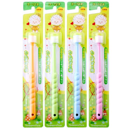 

Dandelion Seed 360× Round Toothbrush, Extra Fine Bristles (Ages 3-12) (4 Colors, 4 Brushes)