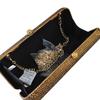 Boutique De FGG Women Brown Crystal Evening Bag Formal Party Dinner Rhinestone Handbags and Purses Bridal Diamond Clutch Purse