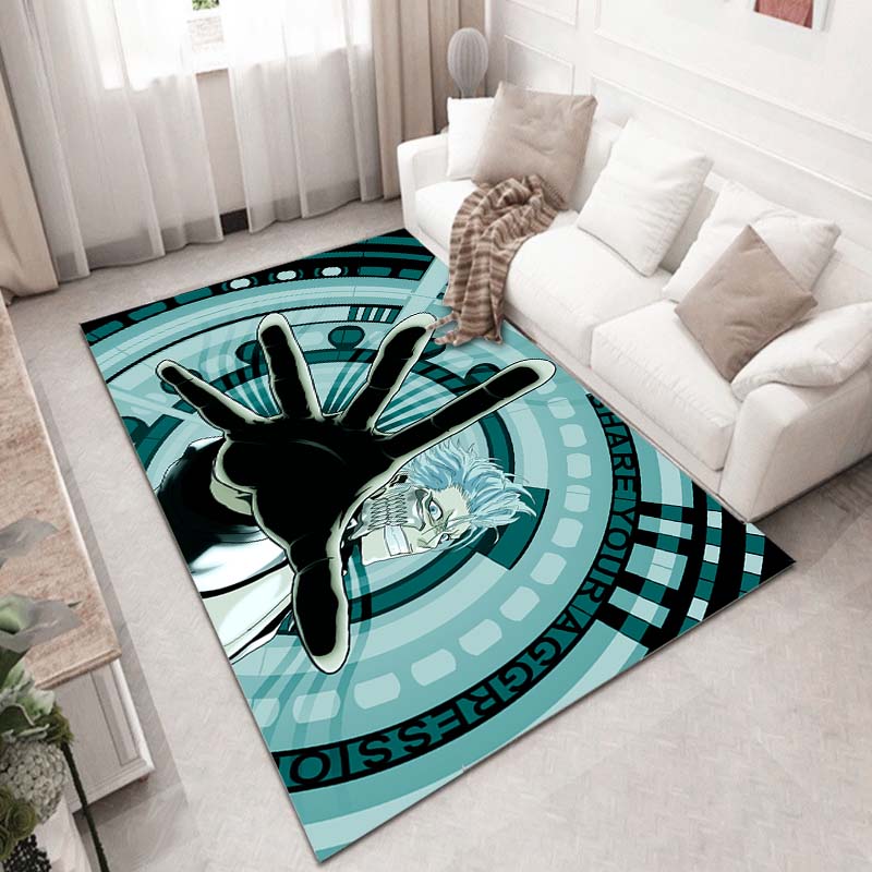 15 Größen Anime Bleach Cartoon Bereichsteppich Groß, Teppich für Wohnzimmer Schlafzimmer Sofa Fußmatte Dekoration, Kinder Spiel Rutschfeste Bodenmatte