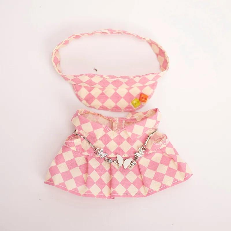 17cm Puppenkleidung Schachbrett Tennis Kleidungsset Baby Anhänger Kleidung Hosenträgerhose Kleidung Ersatz Trend Geschenk