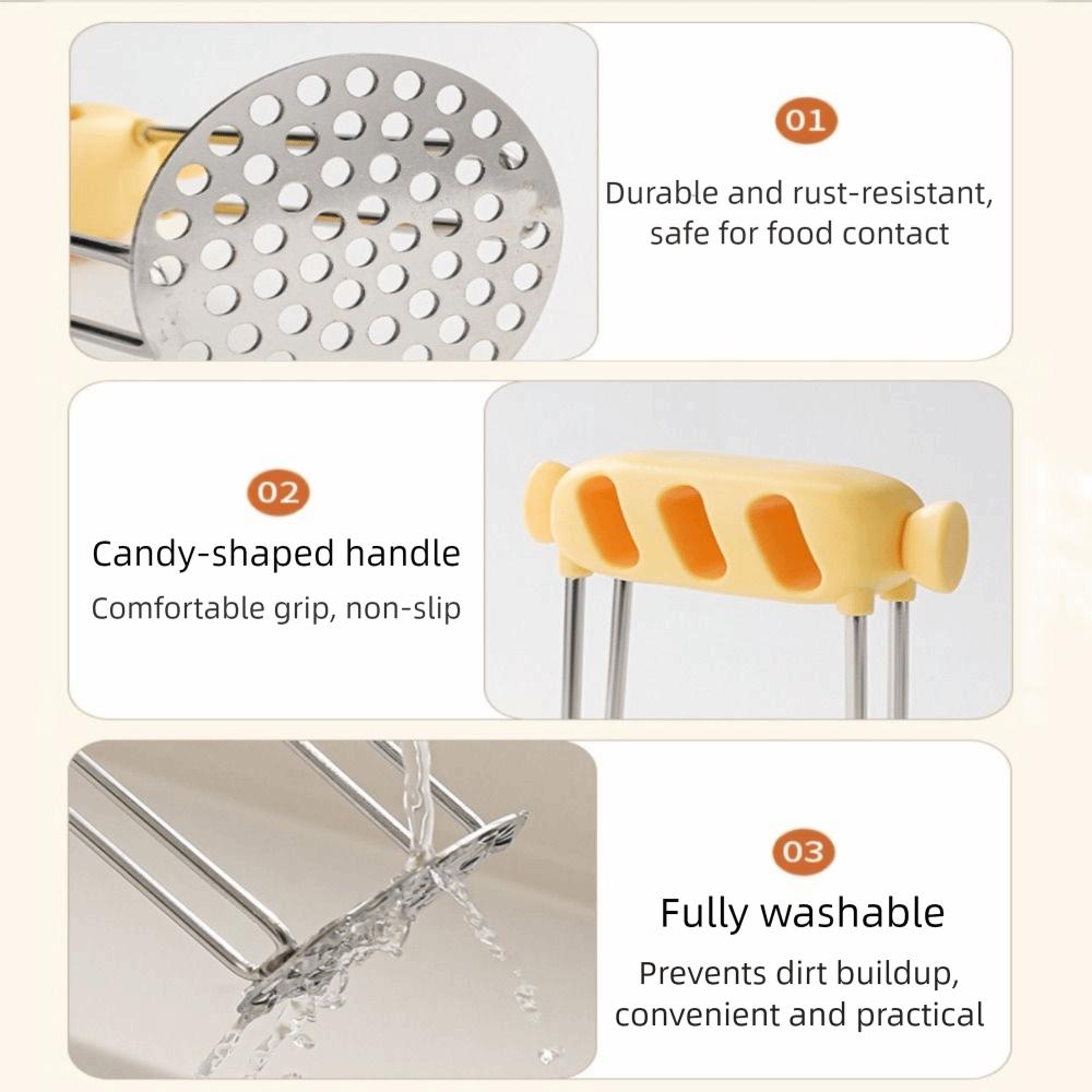 Manual Potato Masher Durable Kitchen Gadget Multipurpose Food Masher  Complementary Food