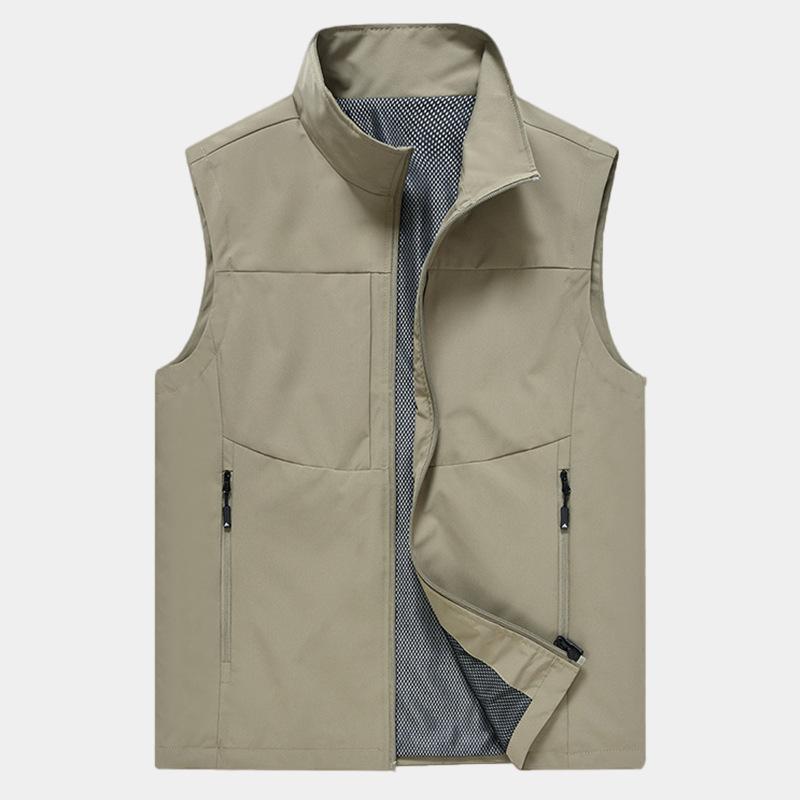 New Outdoor Multi-pocket Quick-drying Fishing Vest Men's Thin Mountaineering Photographer Waterproof Horse Clip Vest Sleeveless