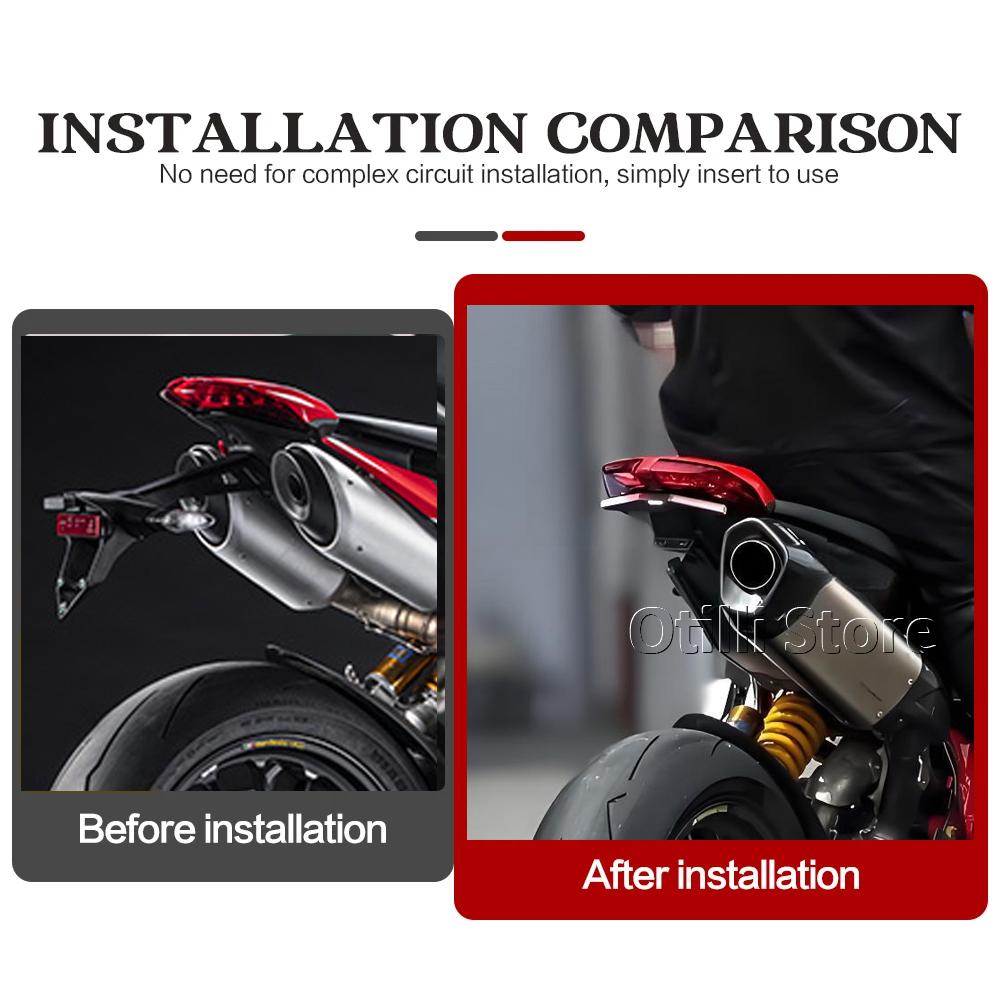 New Motorcycle Rear Short Tail Stock License Plate Holder Tailstock Bracket Kit For Ducati Hypermotard 950 / SP 2018-2023