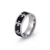 Classic Stainless Steel Couple Rings Black Four Leaf Clover Simple Finger Ring Women Men Ring Engagement Wedding Jewelry