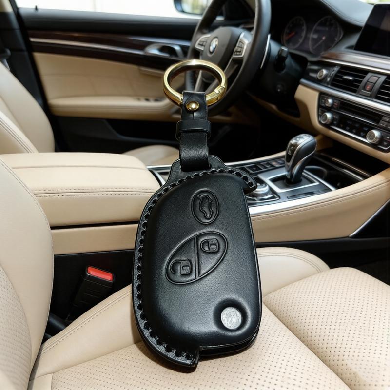 Leather for Maserati GranTurismo Quattroporte GranCab Remote Flip Folding Car Key Case Cover Fob Keychain Keyring Accessories чёрный