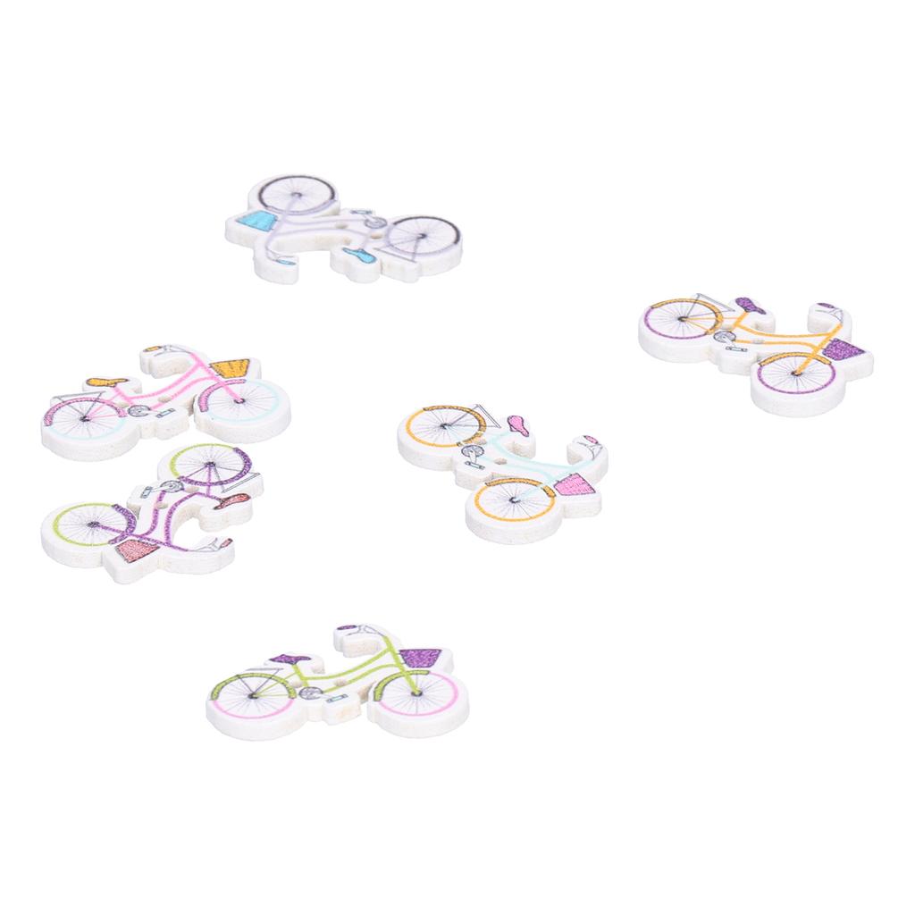 50 pezzi Bottone in Legno Cartone Animato Bicicletta Bottoni in Legno Fai da Te Accessori da Cucito Decorazione per Lavori di Cucito