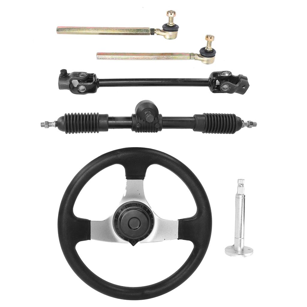 Steering Wheel Tie Rod Rack Go Kart Quad Assembly Set Replacement for 150cc‑250cc Engines