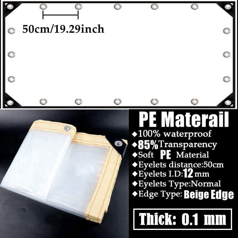 85% Clear PE Rainproof Cloth Home Window Transparent Windproof Screen Keep Warm Film Outdoor Pergola See Through Tarp Curtain