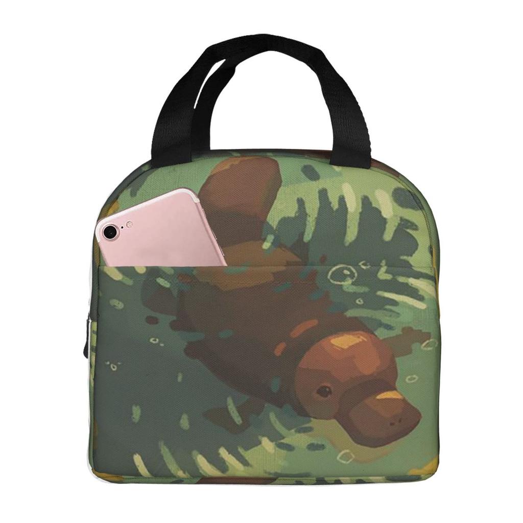 Cartoon Niedlicher Schnabeltier-Druck Isolierte Lunchtasche für Damen Kinder Auslaufsichere Lebensmittelboxen Thermische Lunchbox Tragetasche