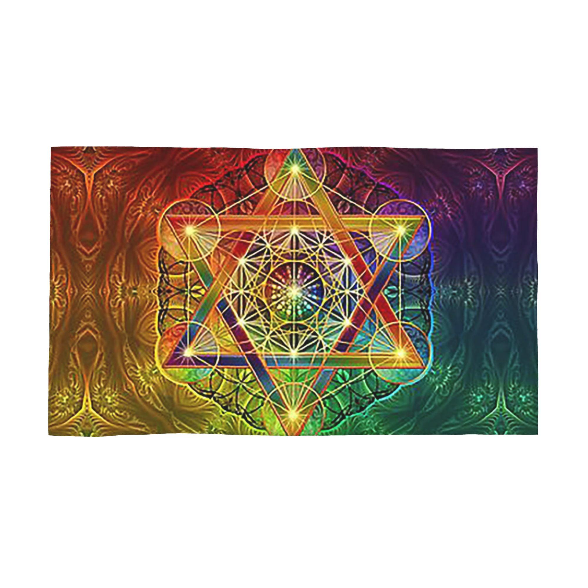 

Metatron s Cube with Merkabah and Flower of Life Soft Face Towel Quick Dry Pool Bath Cotton Towels Absorbent Quick W30*H60(CM)