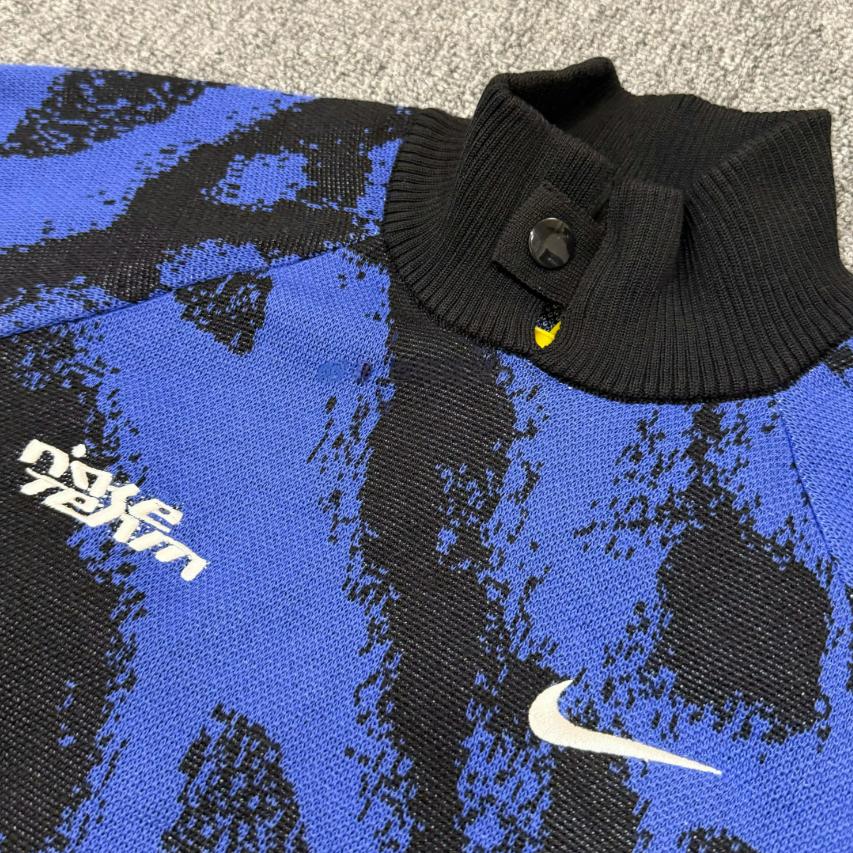 Nike Logo Knitted Warm Pullover Half High Neck Sweatshirt Men Sweatshirt Blue FB7842-411