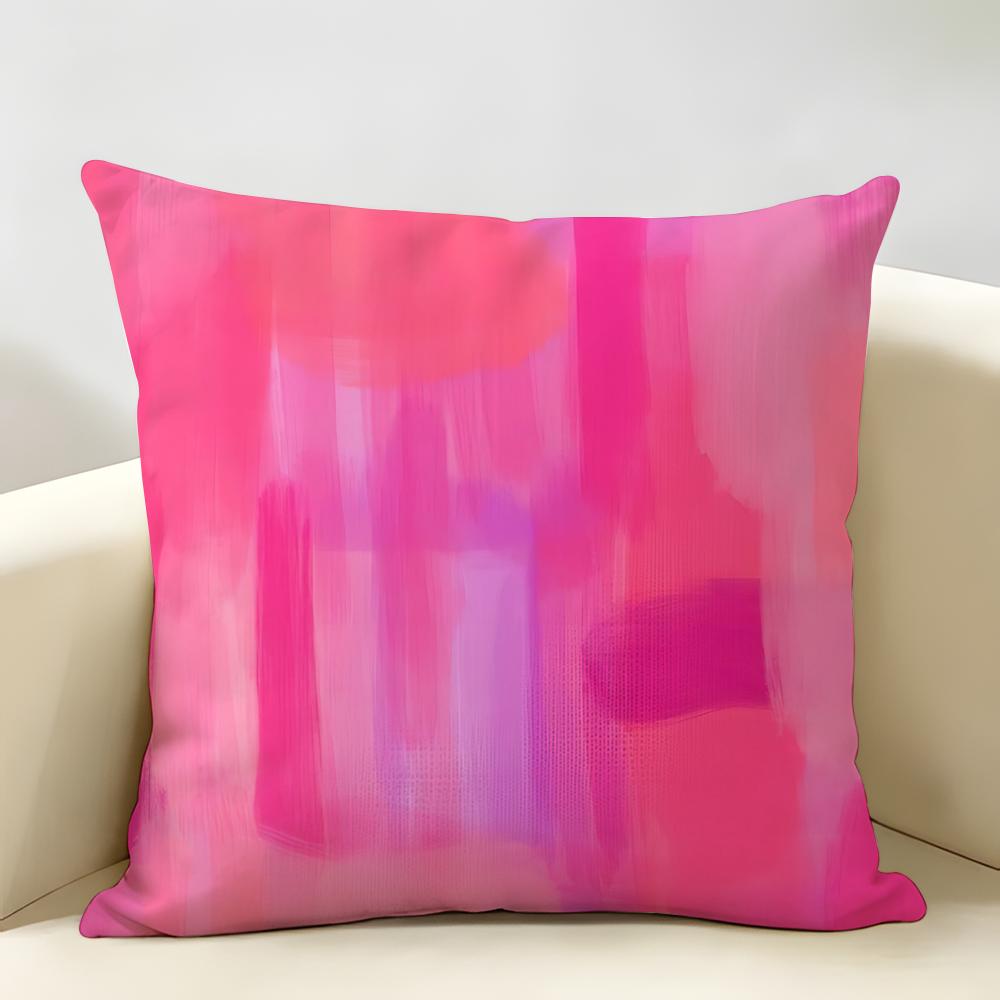 Vintagepink Bstract Pattern Cushion Cover Natural Linen Organic Fabric Double-Sided Printing Breathable Perfect For Home Decor