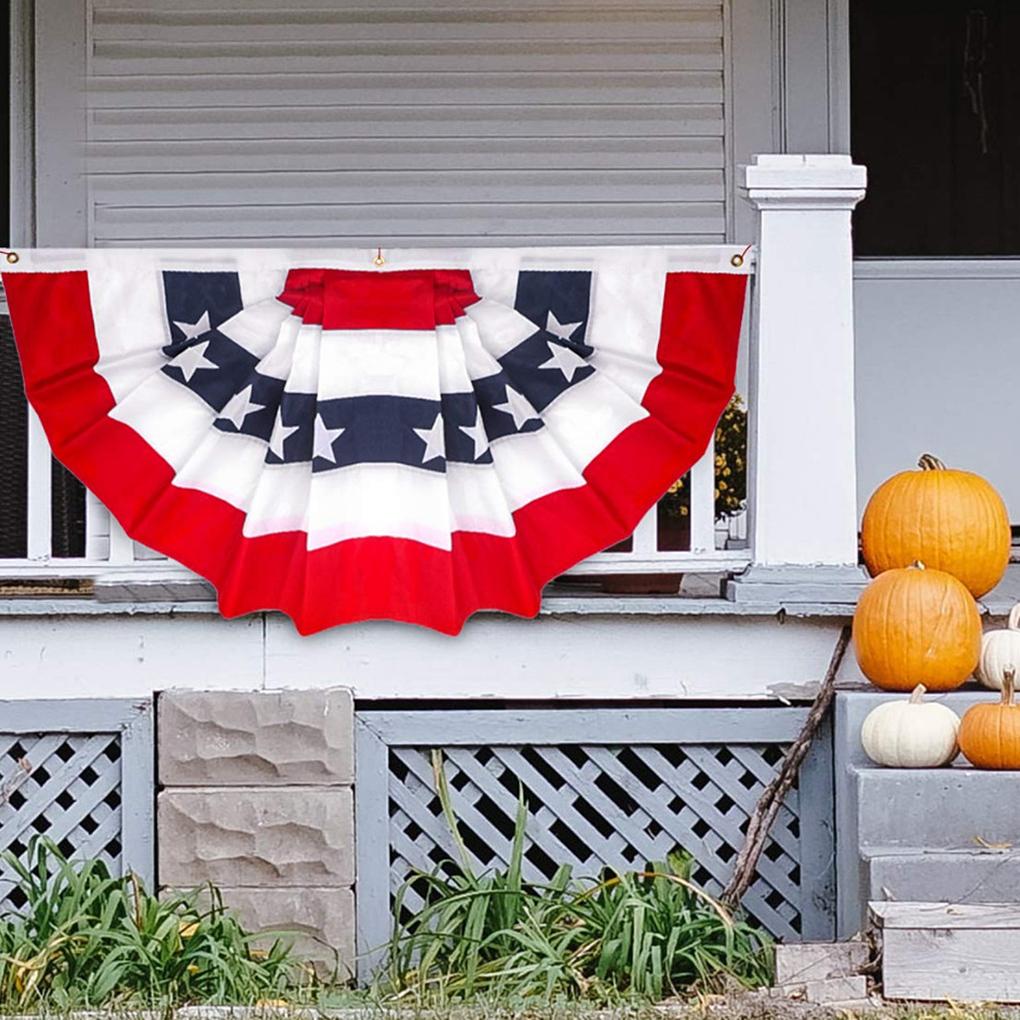 American Pleated Fan Flag, American US Bunting Flag Patriotic Stars