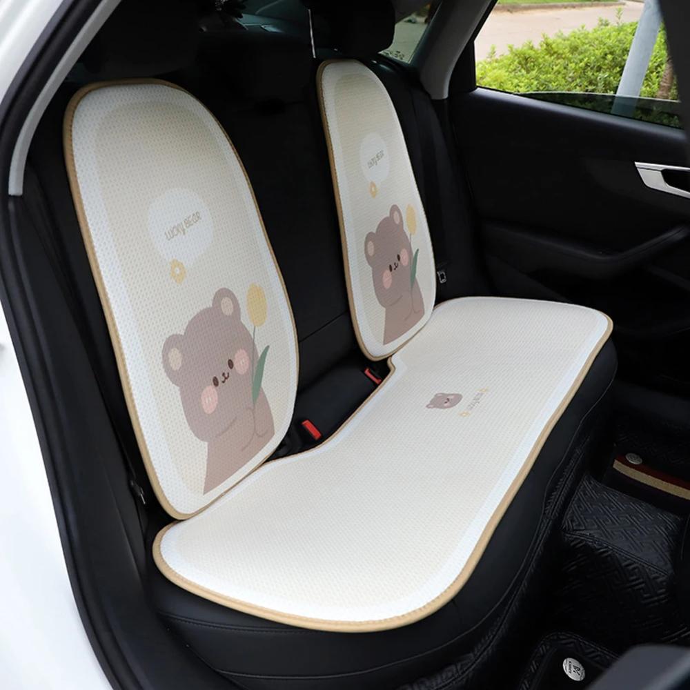 Schutzmatte Sommer Atmungsaktives Sitzkissen Hasenmuster Auto Eis Seide Kissen Auto Innenausstattung