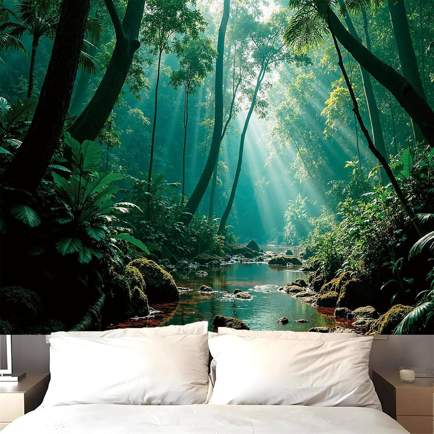 Tapestry forest green wall nature 75x100 чёрный