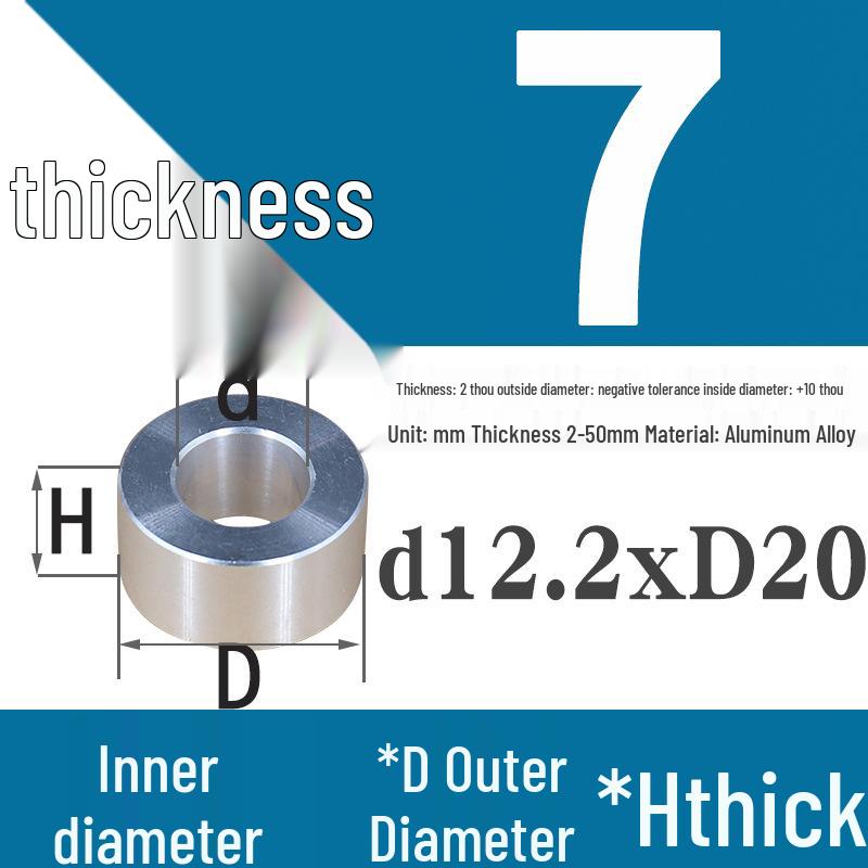 Außen-Ø 20mm Aluminiumlegierung Flache Unterlegscheibe Abstandshalter mit M6/M8/M10/M12 Innenloch - Metallwellenbuchse Isoliersäule.