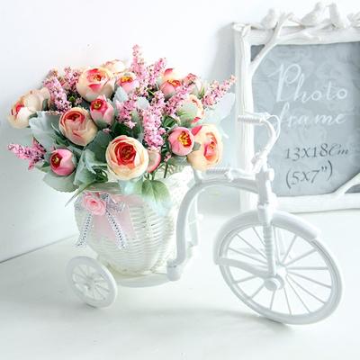 Small Tricycle Shaped Flower Basket Wedding Party Ceremony Decoration Bicycle Flower Storage Home Office Table Desk Decor