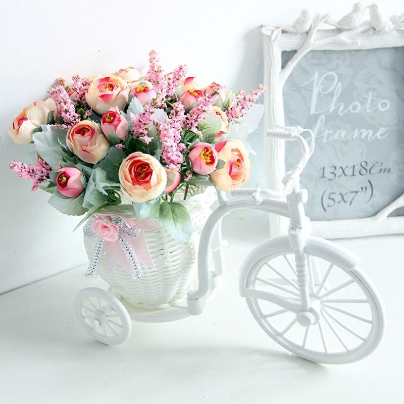 Cesta de Flores Pequena em Forma de Triciclo Decoração para Festa de Casamento Cerimônia Armazenamento de Flores de Bicicleta Decoração de Mesa para Casa Escritório
