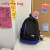 Simple Color Blocked Letter Print Student Casual Backpack For School Use