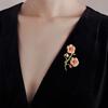 Elegant Peach Blossom Brooch, High-end Women's Exquisite Pearl Brooch, Niche Design Sense Flower Pin