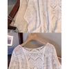 Dimanaf 2025 New Women Knitting Lace O-Neck T-Shirt Hollow Summer Style Basic Short Tops Tees Loose Clothing